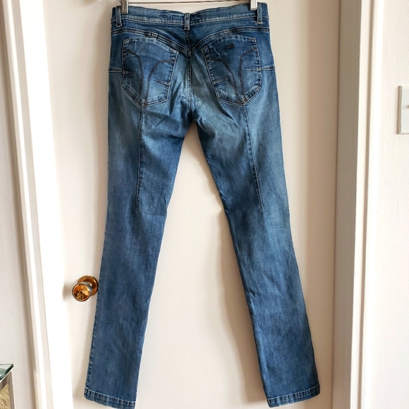 Miss Sixty Collection Blue Jeans Emerald Button Straight Leg Size 32 NWT - Picture 2 of 10